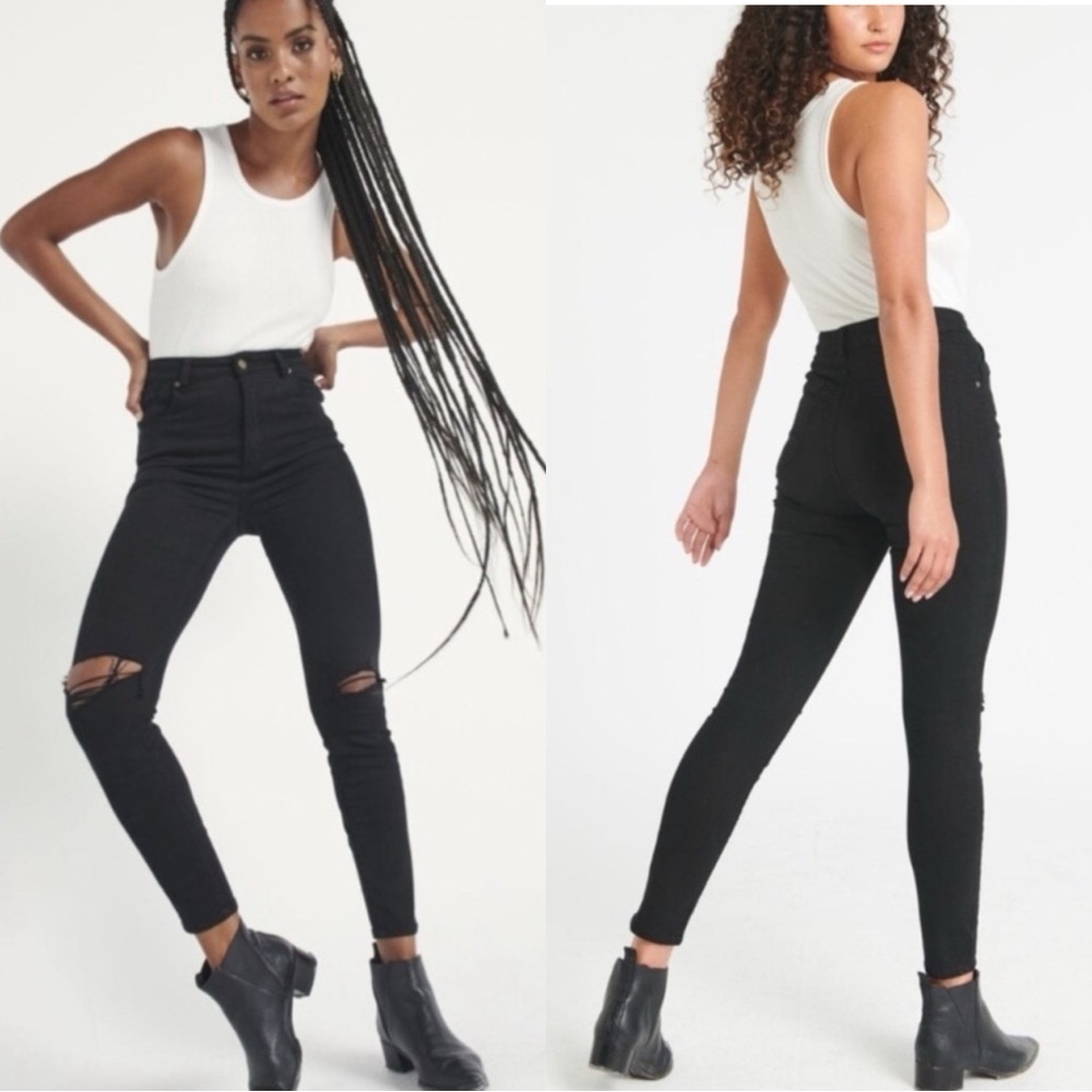 ROLLA’S East Coast Ankle Black High Rise Ripped Skinny Jeans